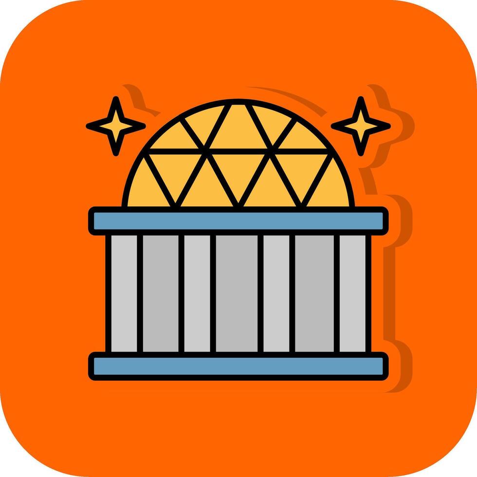 Kuppel gefüllt Orange Hintergrund Symbol vektor
