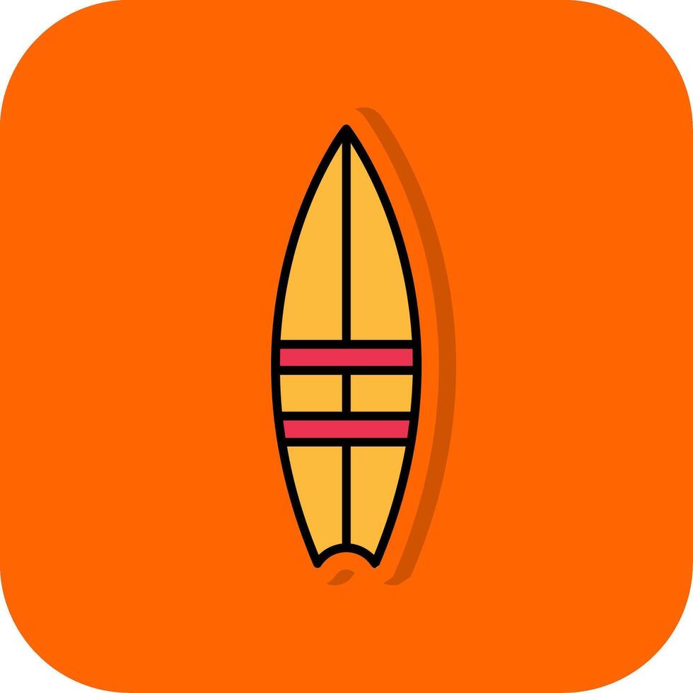 surfingbräda fylld orange bakgrund ikon vektor