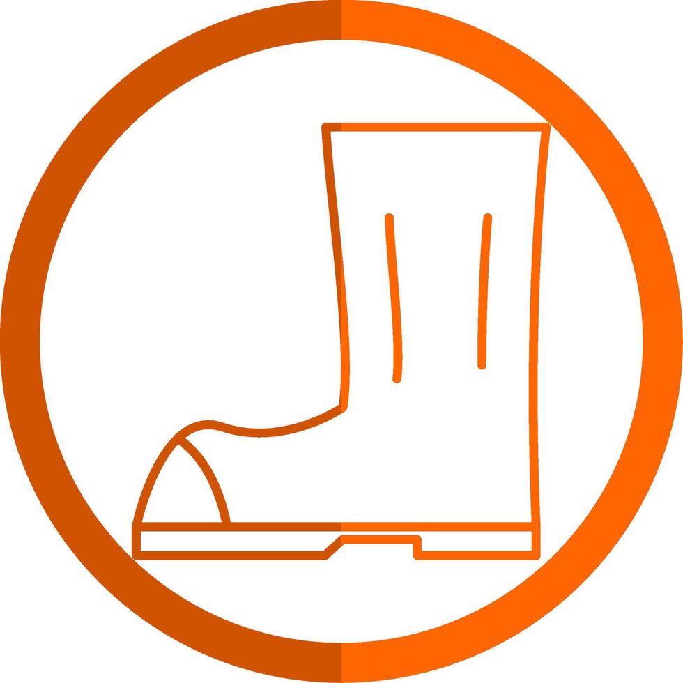 Stiefel Linie Orange Kreis Symbol vektor