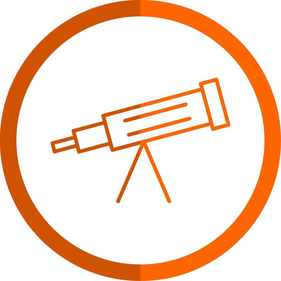 teleskop linje orange cirkel ikon vektor