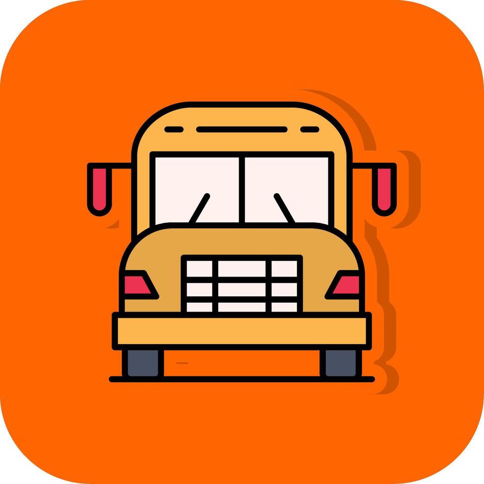 Schule Bus gefüllt Orange Hintergrund Symbol vektor