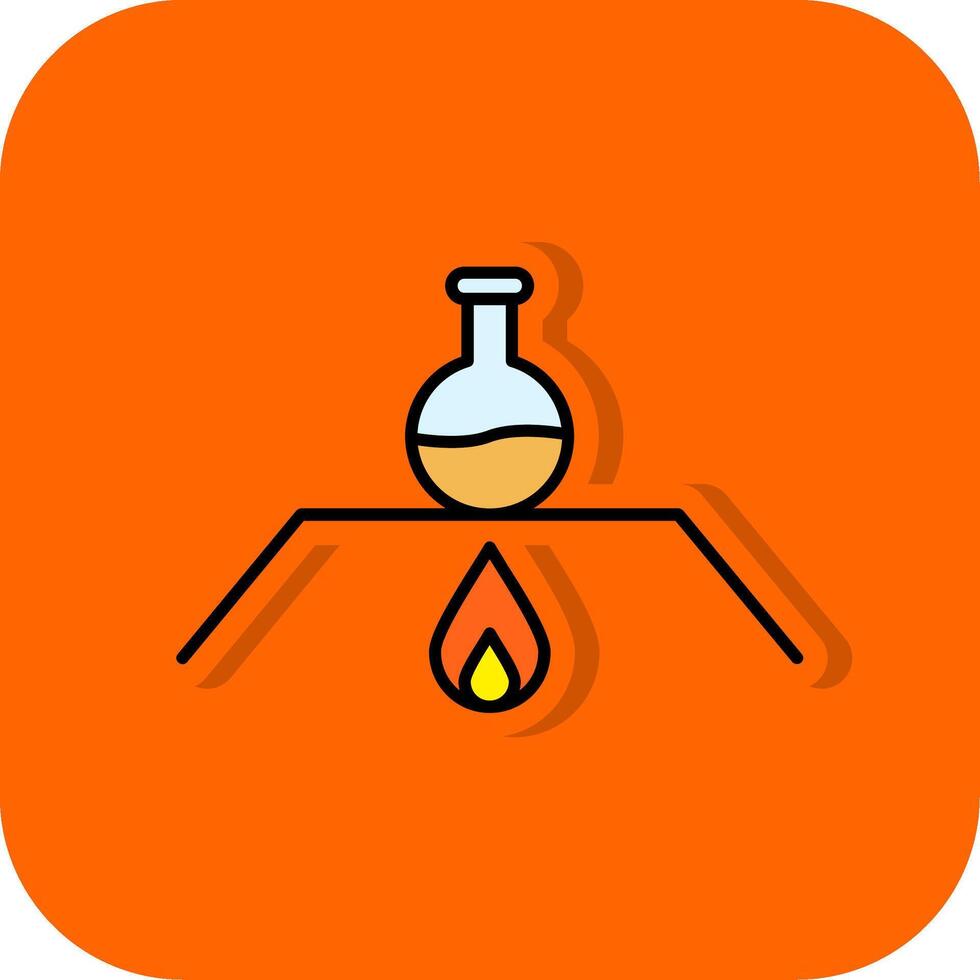 brännare fylld orange bakgrund ikon vektor