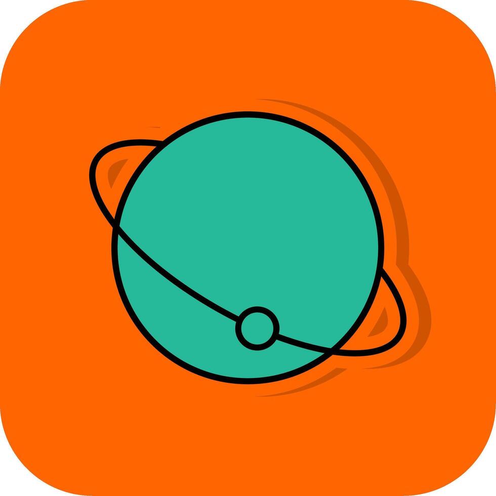 Planet gefüllt Orange Hintergrund Symbol vektor