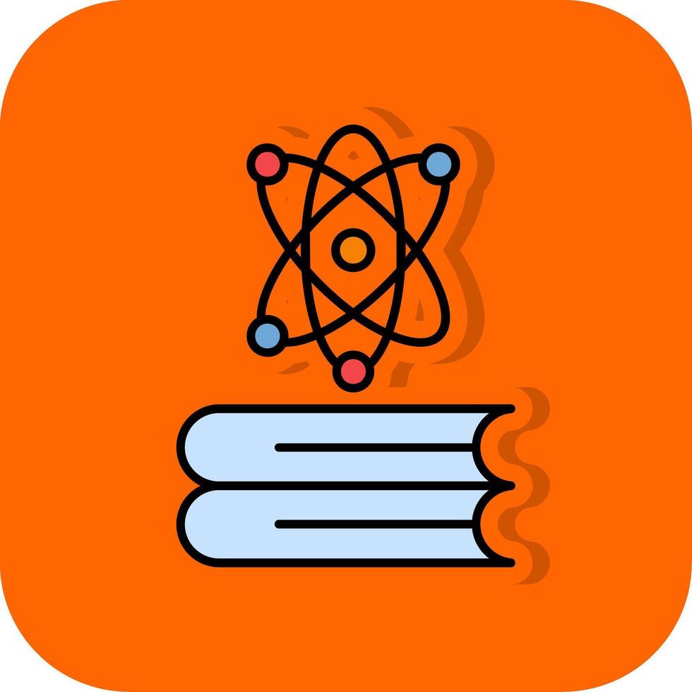 Wissen gefüllt Orange Hintergrund Symbol vektor