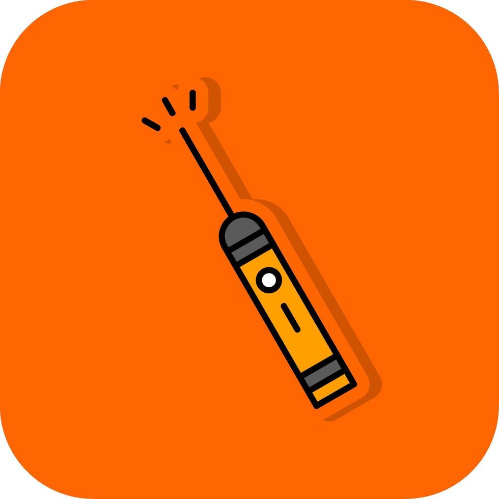 Laser- Stift gefüllt Orange Hintergrund Symbol vektor