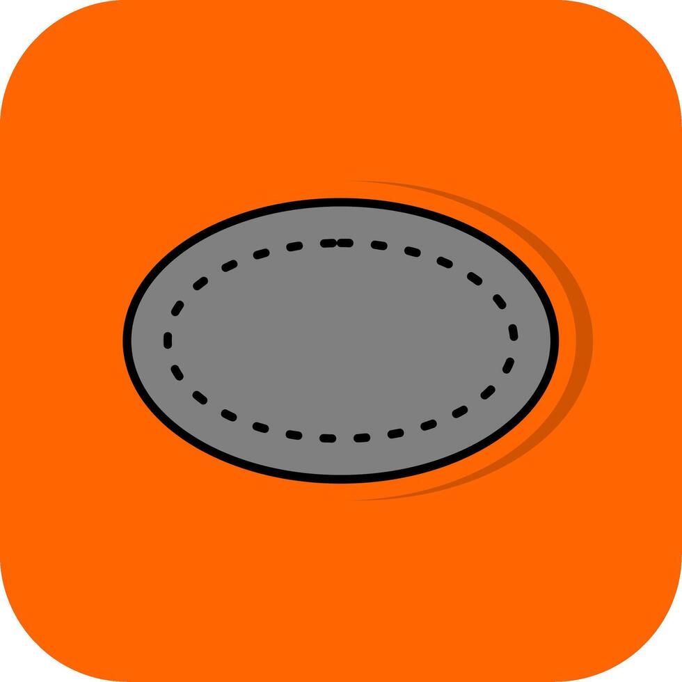 Oval gefüllt Orange Hintergrund Symbol vektor