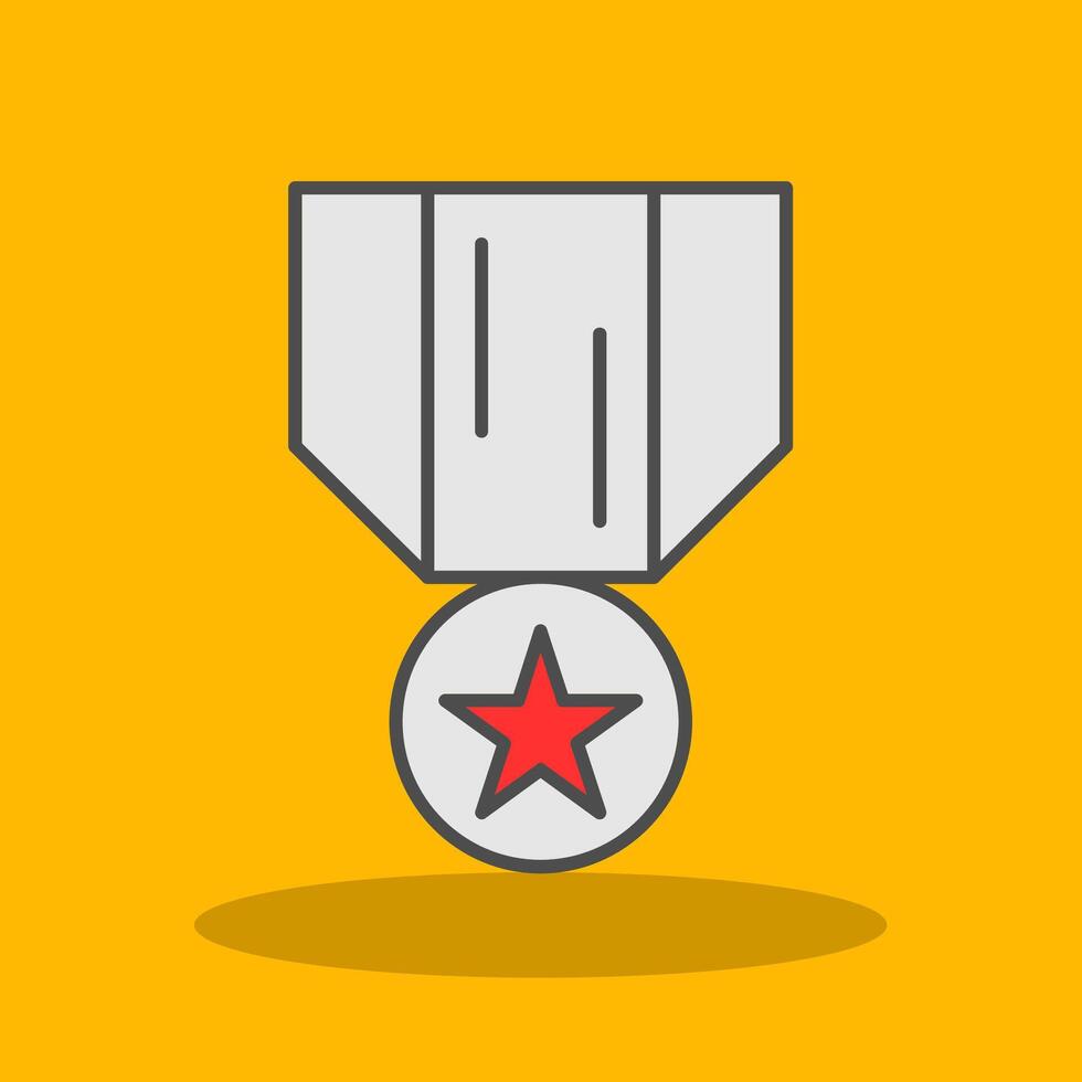 medalj av hedra fylld skugga ikon vektor