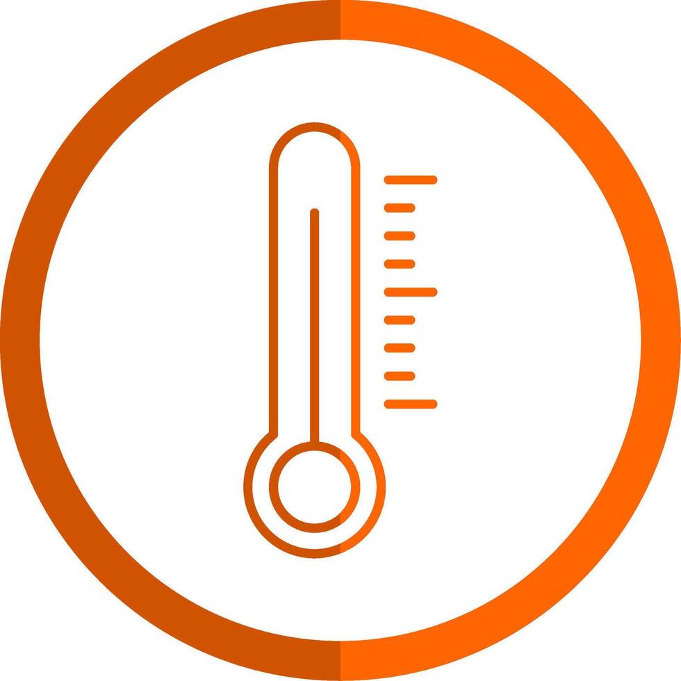 termometer linje orange cirkel ikon vektor