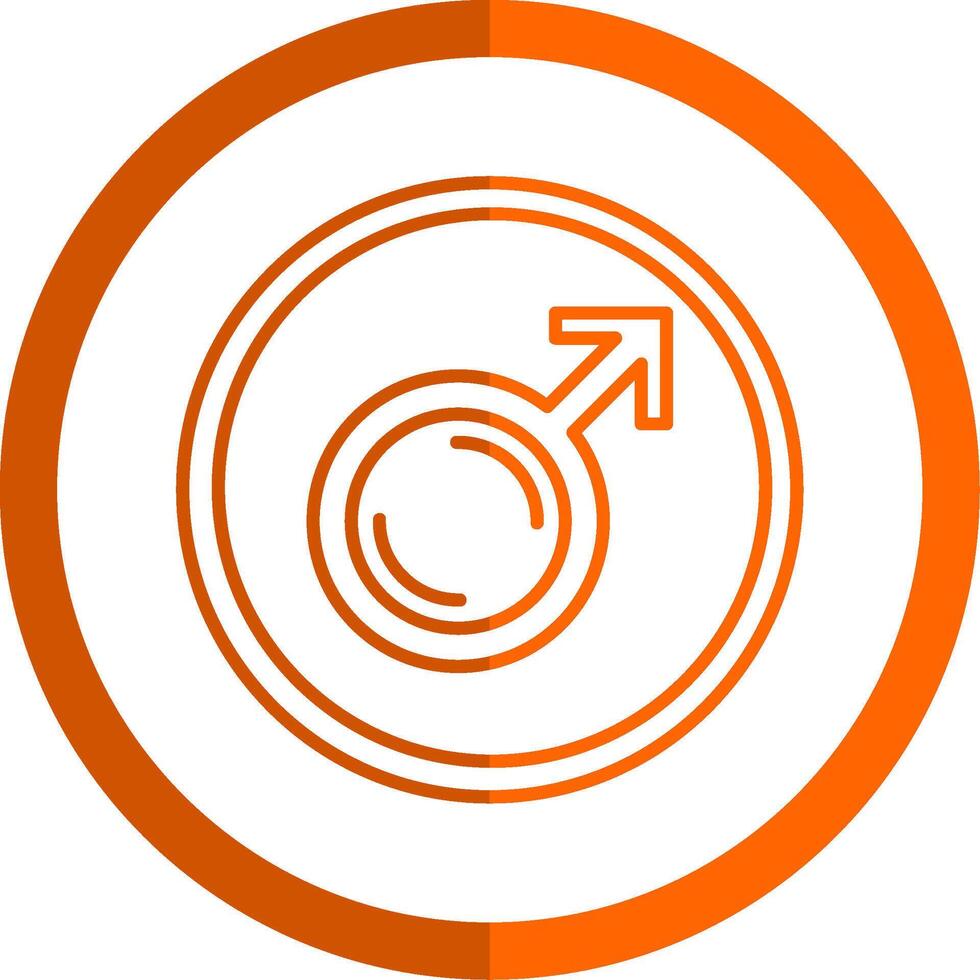 manlig symbol linje orange cirkel ikon vektor