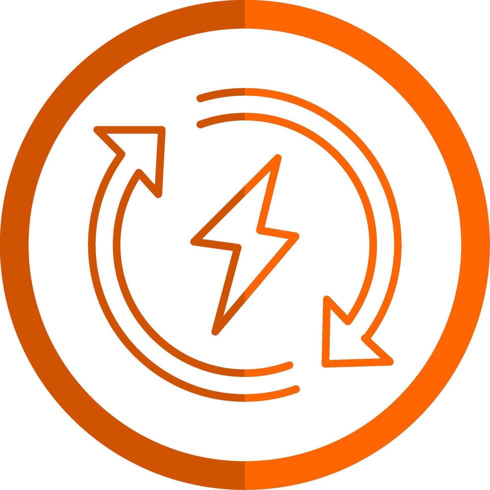 verlängerbar Energie Linie Orange Kreis Symbol vektor