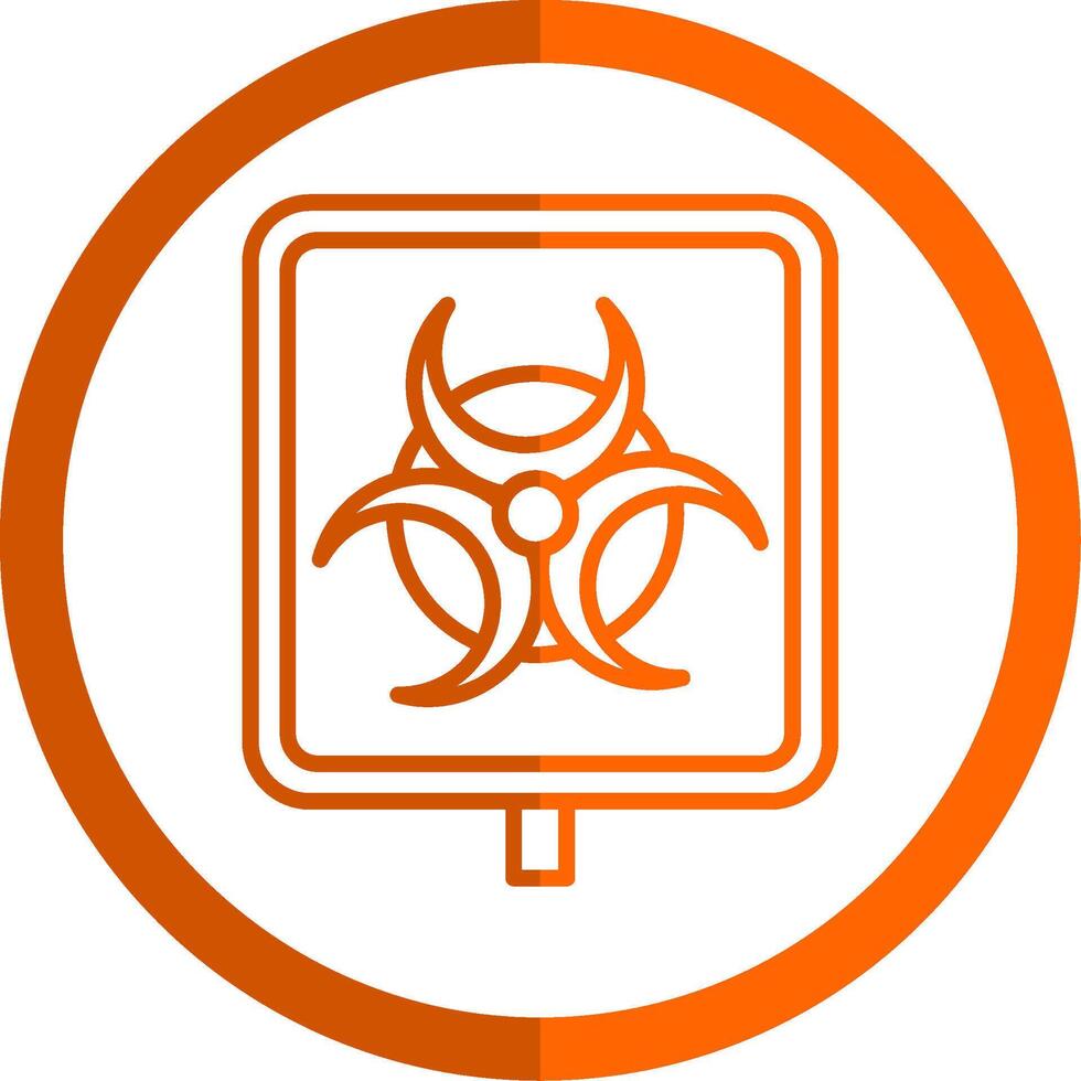 biohazard linje orange cirkel ikon vektor