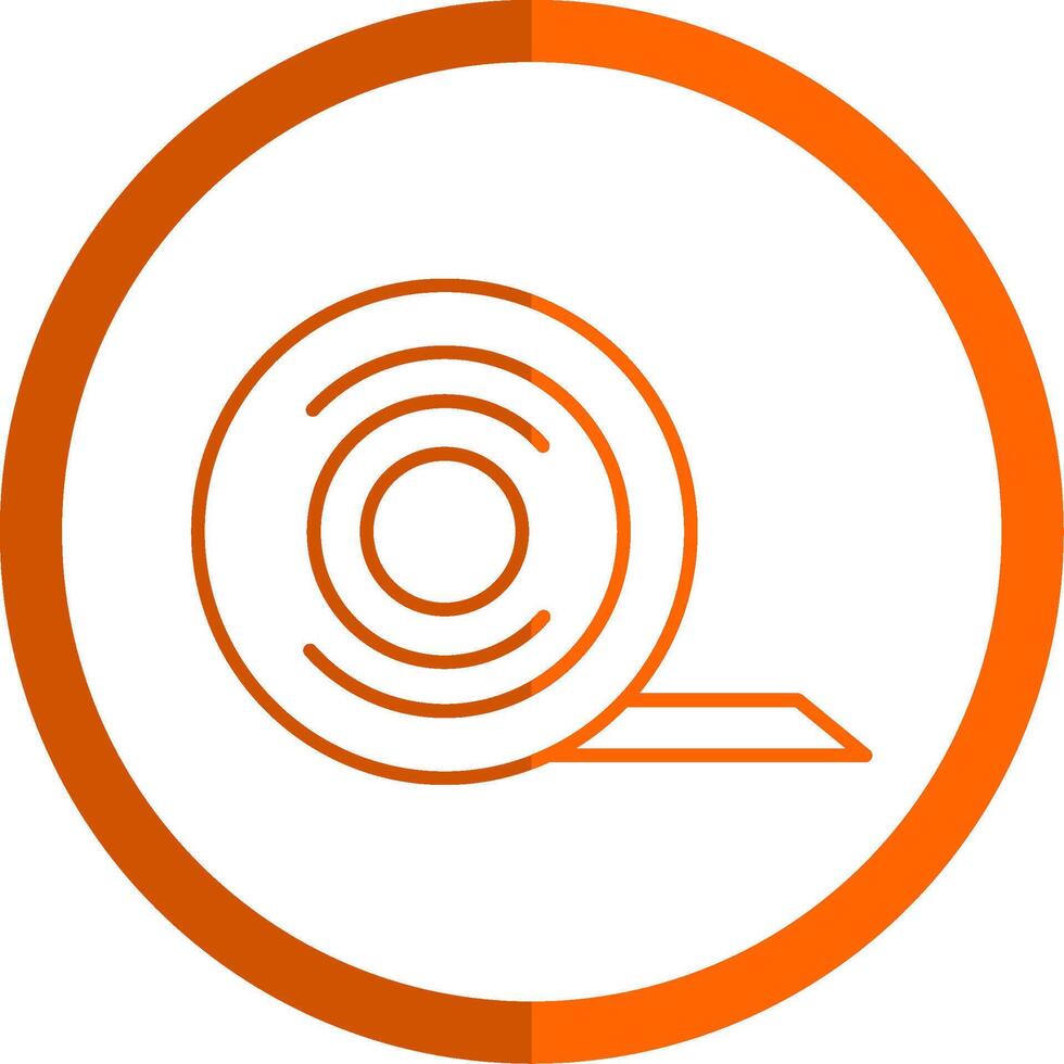 kanal tejp linje orange cirkel ikon vektor