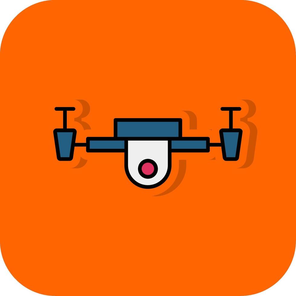 Drohne gefüllt Orange Hintergrund Symbol vektor