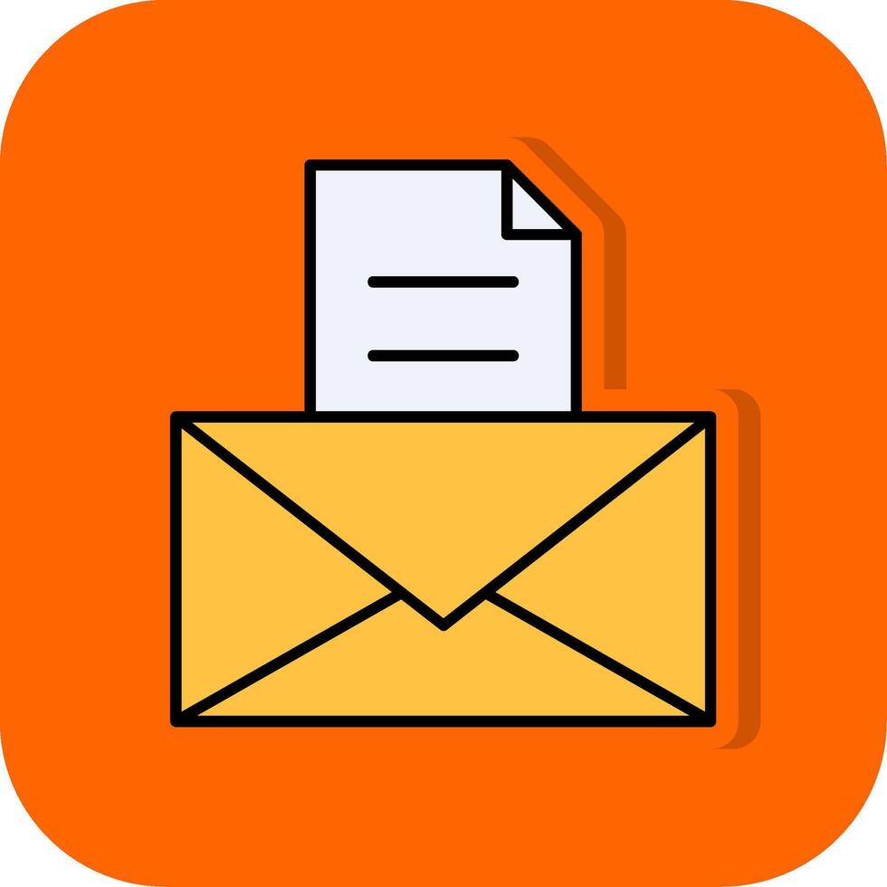 Email gefüllt Orange Hintergrund Symbol vektor