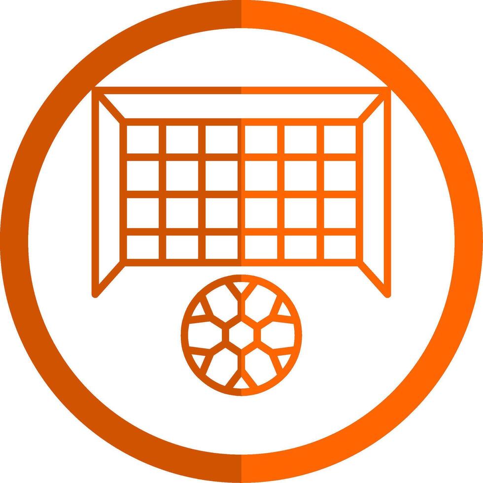 Tor Post Linie Orange Kreis Symbol vektor