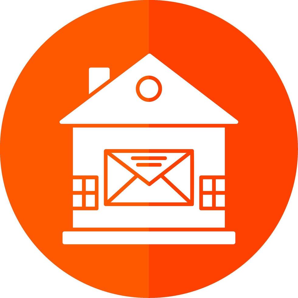 Haus Mail Glyphe rot Kreis Symbol vektor