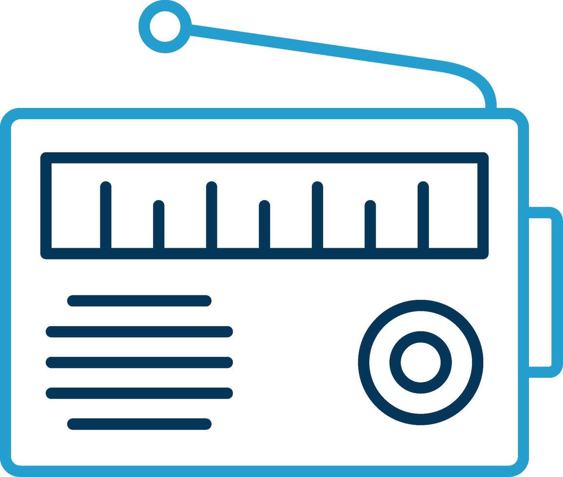 radio linje blå två Färg ikon vektor