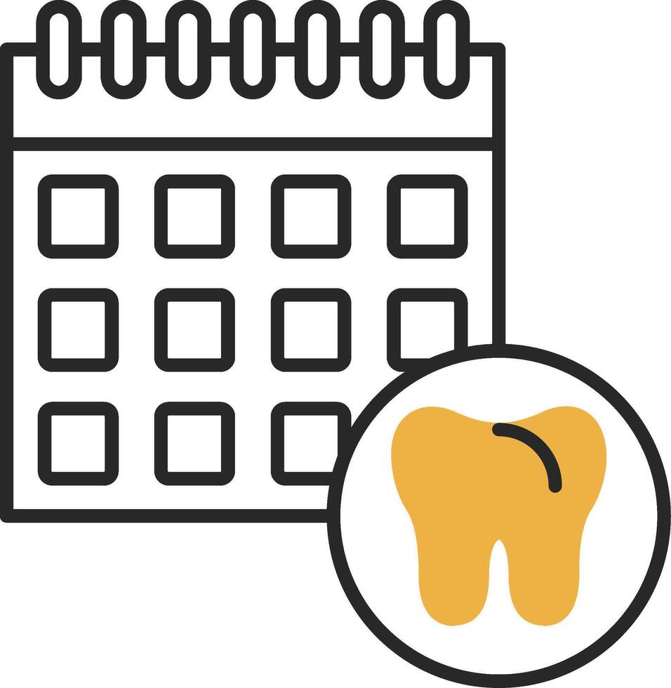 dental schema flådd fylld ikon vektor