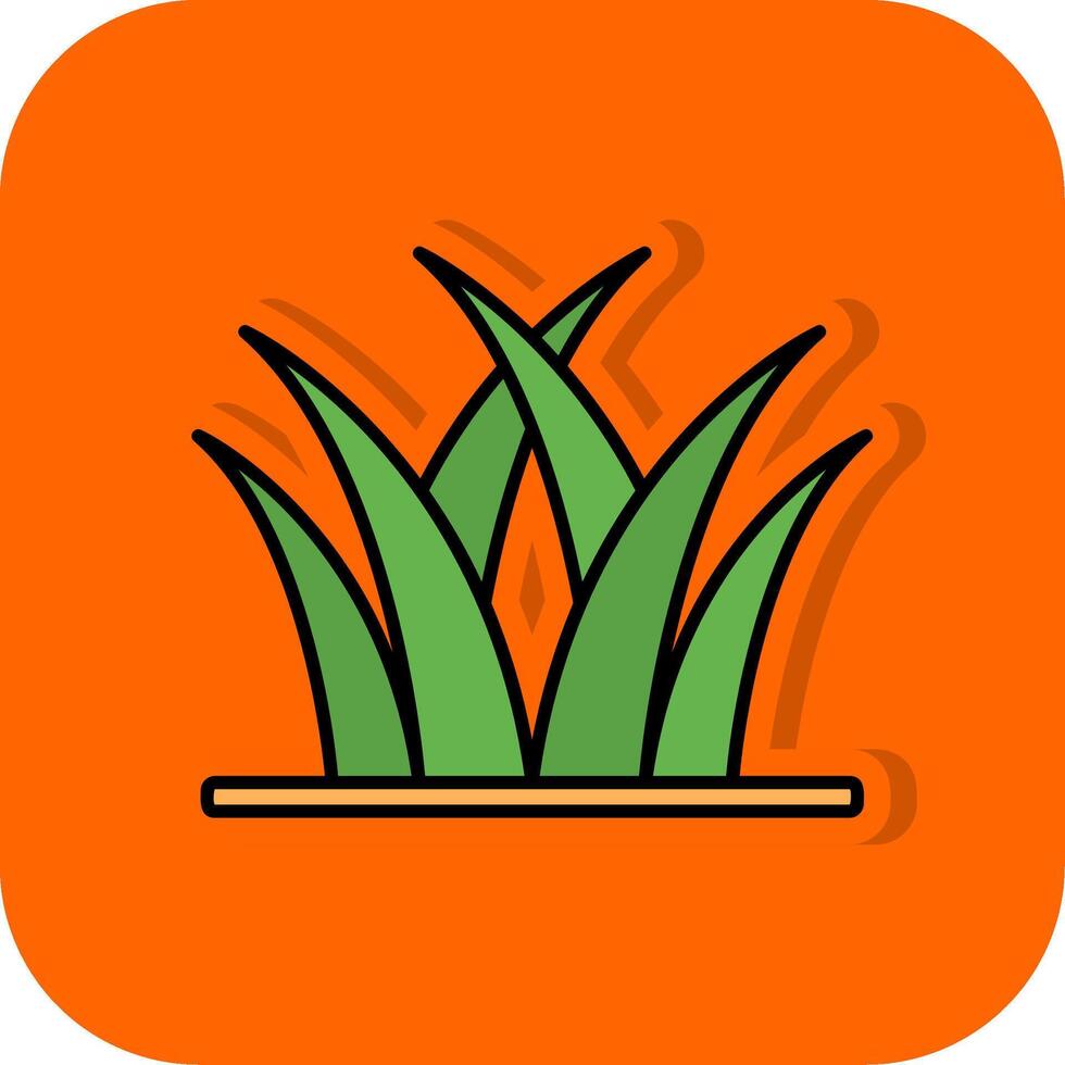 gräs fylld orange bakgrund ikon vektor