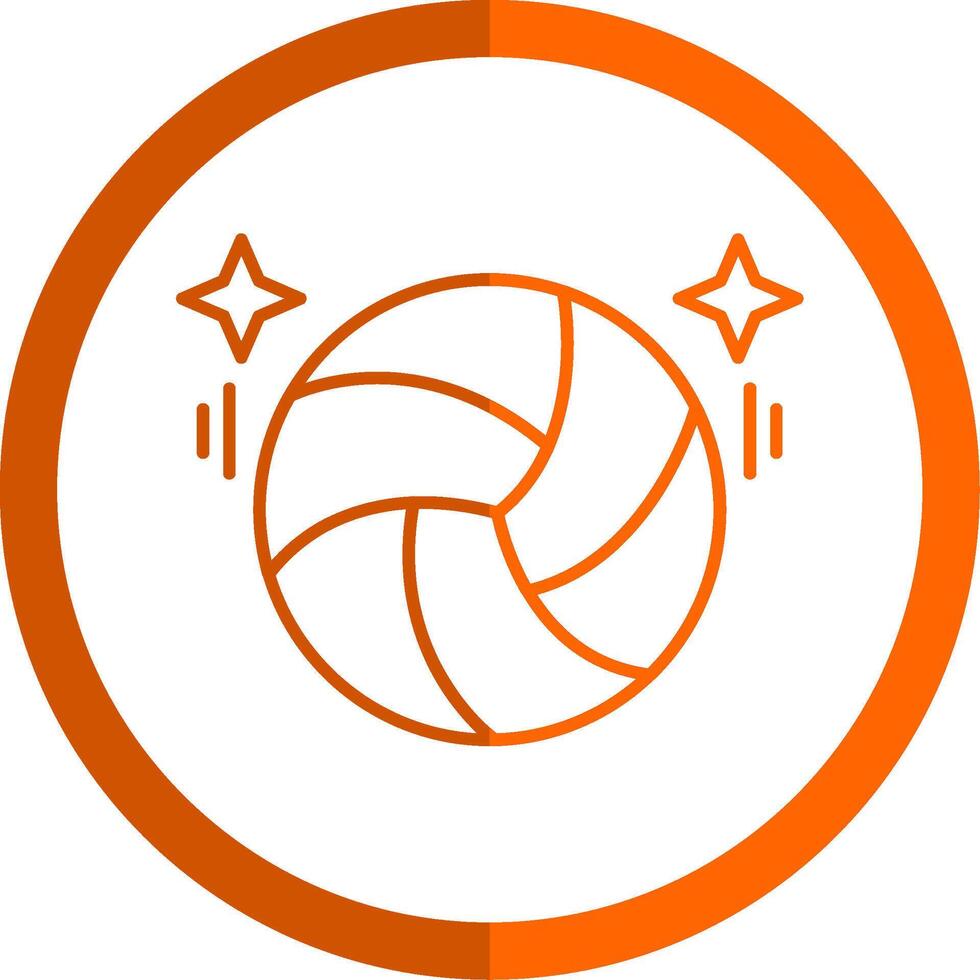 Volleyball Linie Orange Kreis Symbol vektor