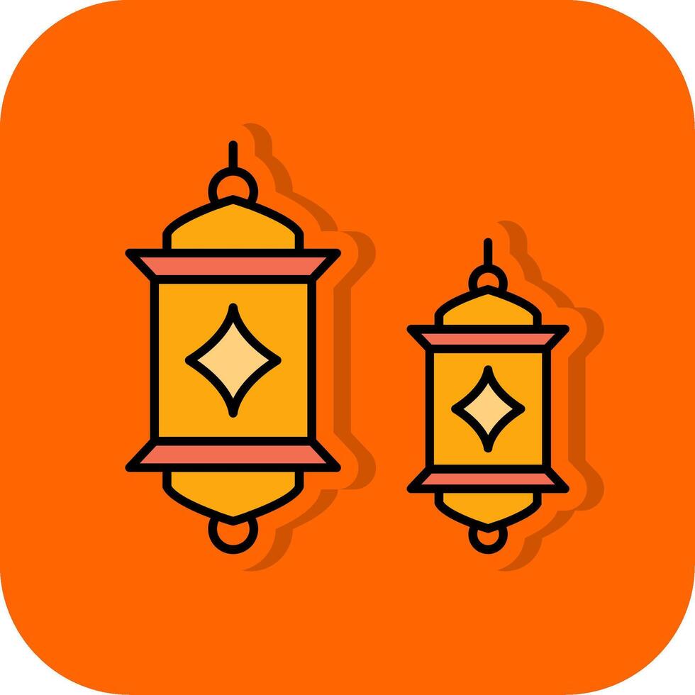 Beleuchtung gefüllt Orange Hintergrund Symbol vektor