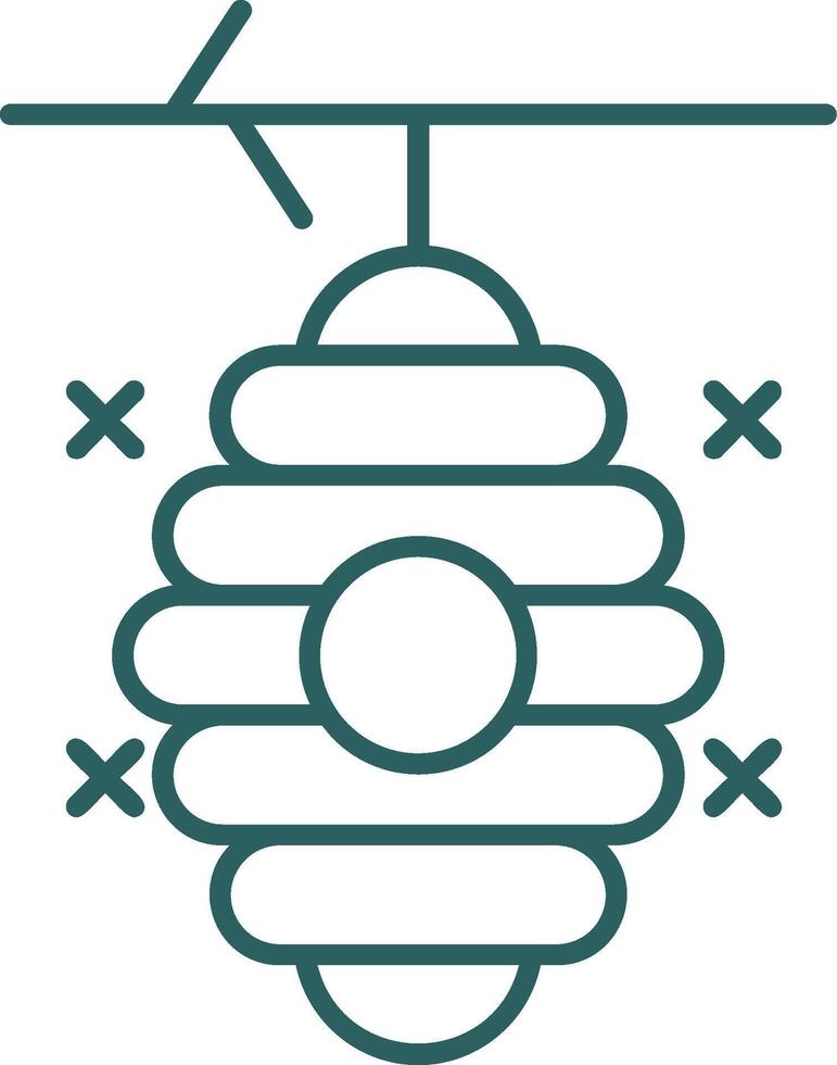 Bienenstock Linie Gradient runden Ecke Symbol vektor