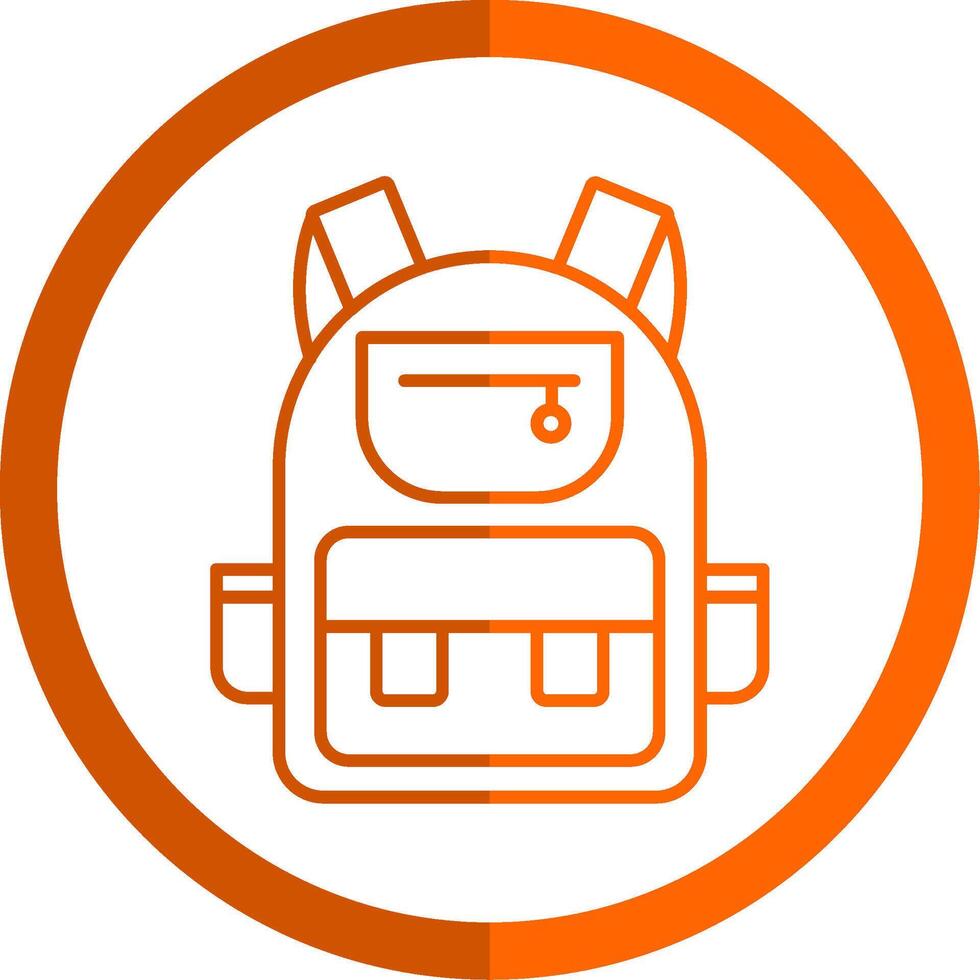 Rucksack Linie Orange Kreis Symbol vektor