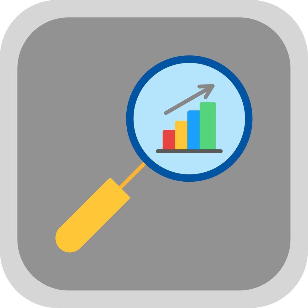 forskning platt runda hörn ikon vektor