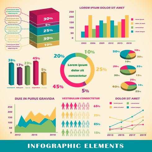 Sats av infografiska element vektor