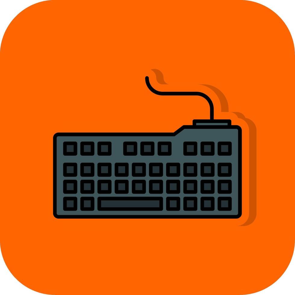 Tastatur gefüllt Orange Hintergrund Symbol vektor