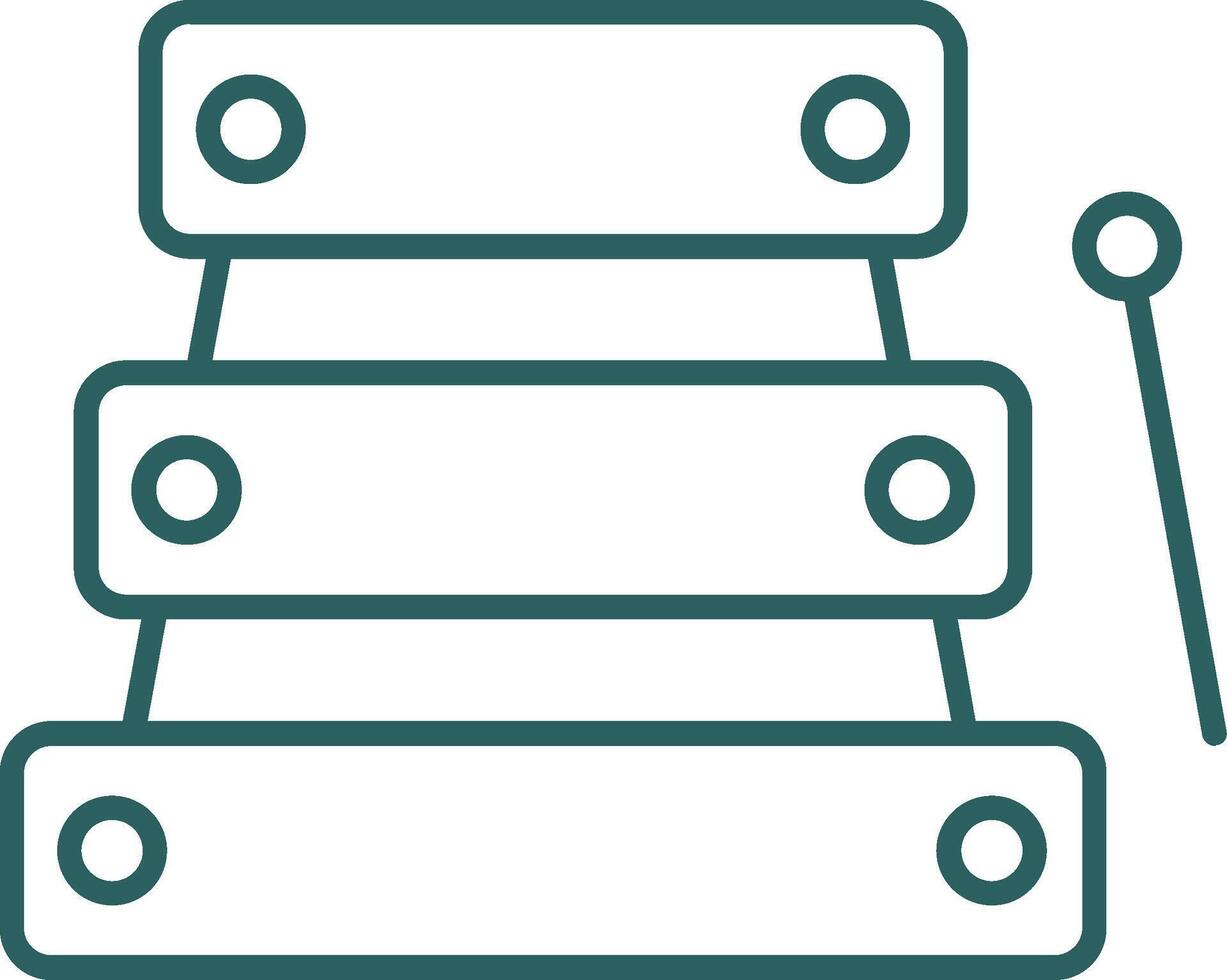 Xylophon Linie Gradient runden Ecke Symbol vektor