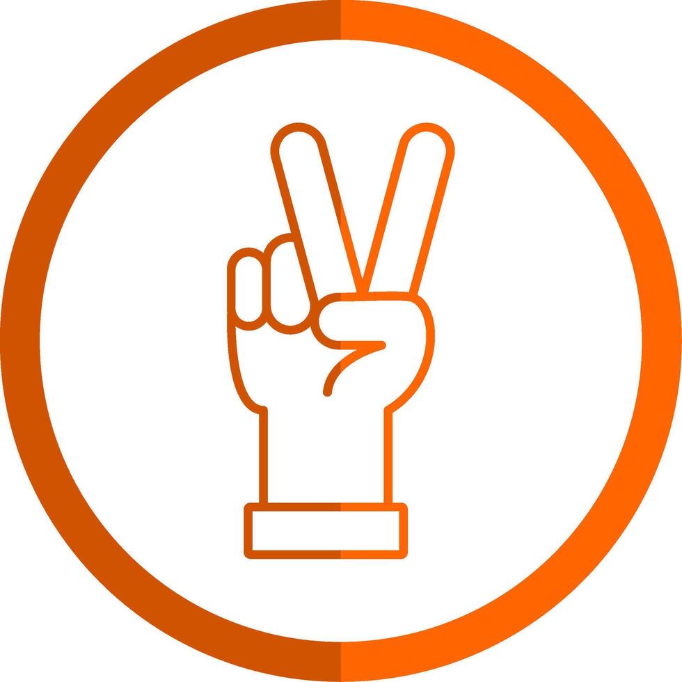 Frieden Linie Orange Kreis Symbol vektor