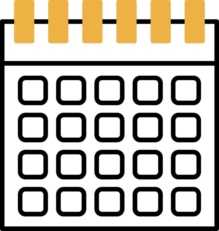 Kalender gehäutet gefüllt Symbol vektor