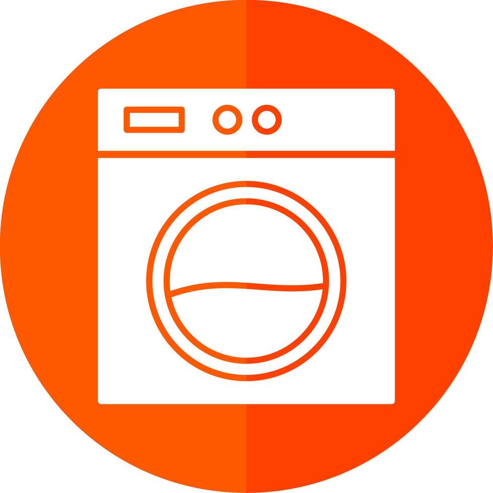 Wäsche Maschine Glyphe rot Kreis Symbol vektor