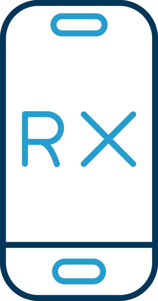 rx Linie Blau zwei Farbe Symbol vektor