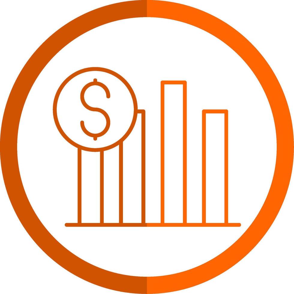 försäljning linje orange cirkel ikon vektor