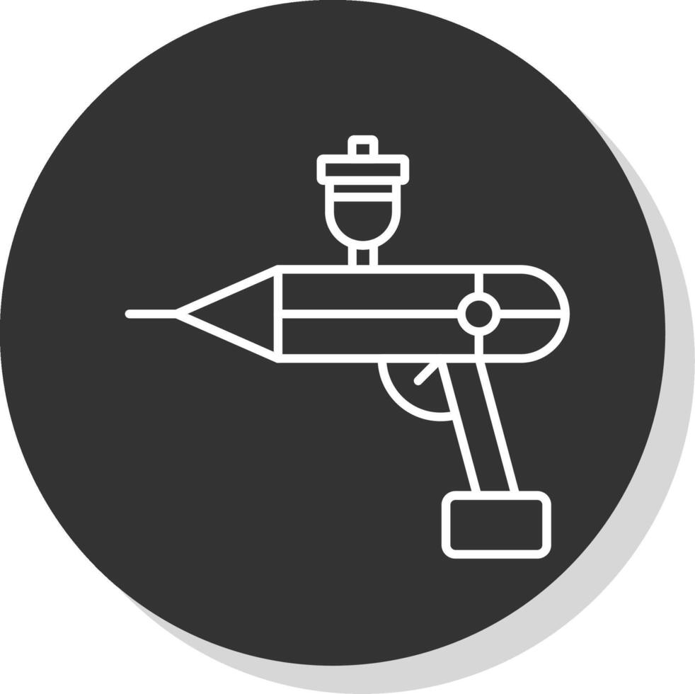 airbrush linje grå cirkel ikon vektor