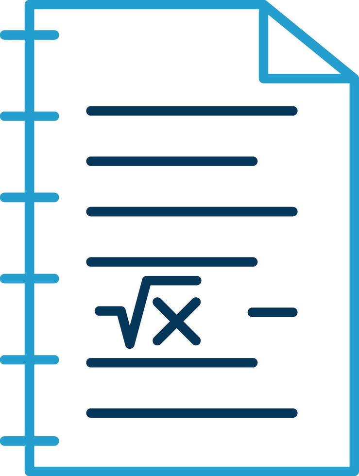 matematik linje blå två Färg ikon vektor