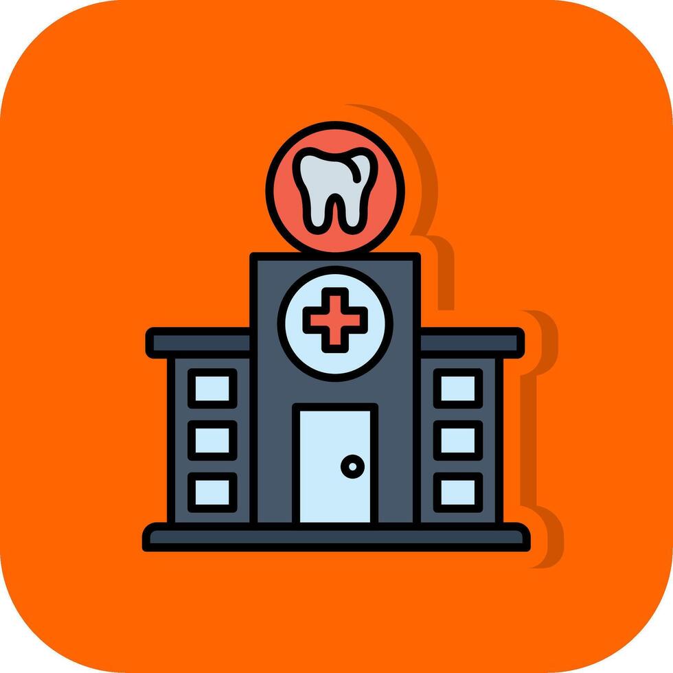 Dental Klinik gefüllt Orange Hintergrund Symbol vektor