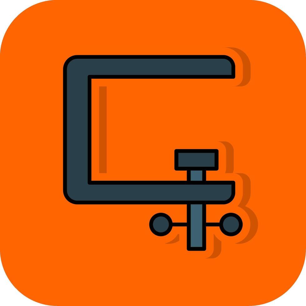 Klemme gefüllt Orange Hintergrund Symbol vektor