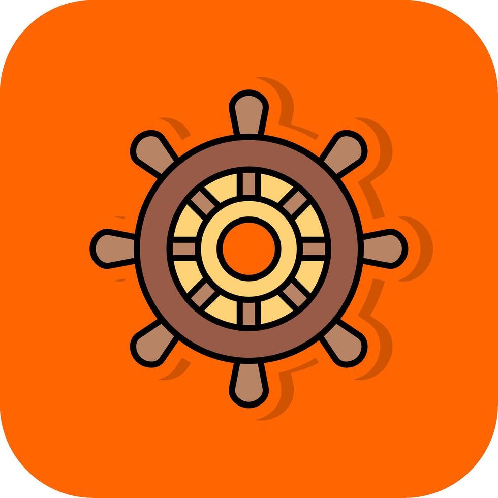 Helm gefüllt Orange Hintergrund Symbol vektor