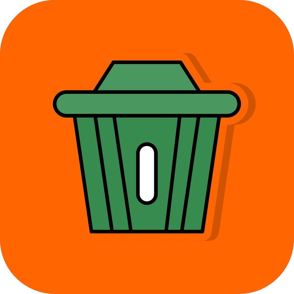 recyceln Behälter gefüllt Orange Hintergrund Symbol vektor