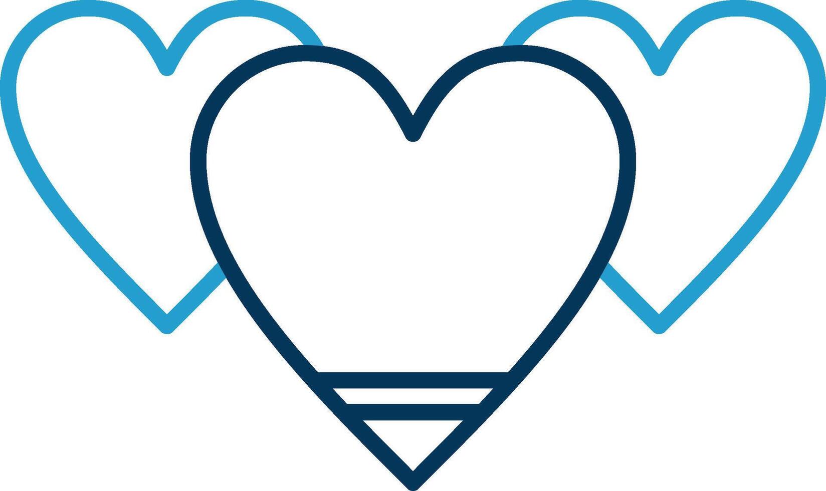 hjärta linje blå två Färg ikon vektor