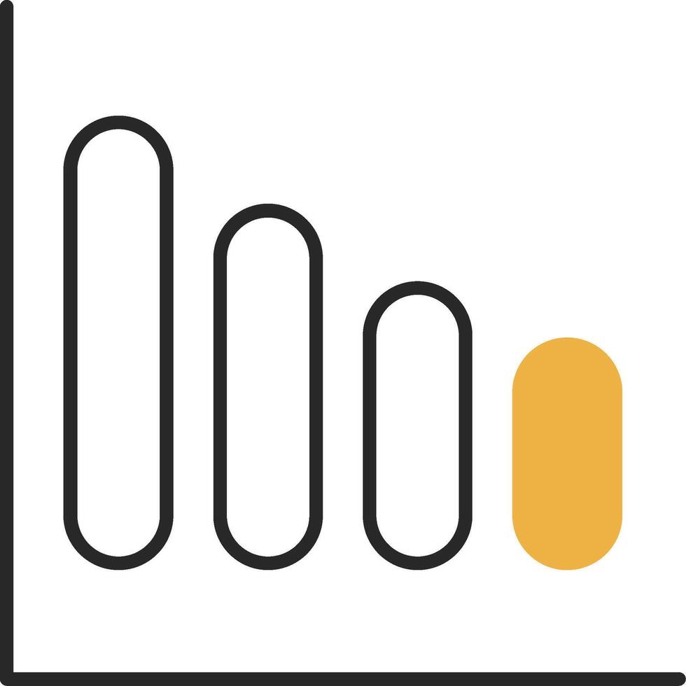 Bar Diagramm gehäutet gefüllt Symbol vektor