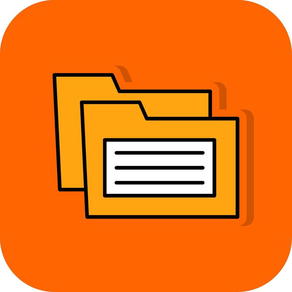 mapp fylld orange bakgrund ikon vektor