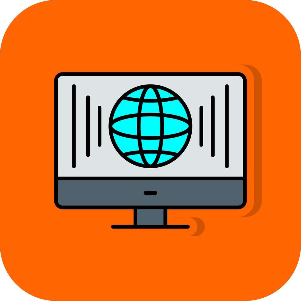 global fylld orange bakgrund ikon vektor