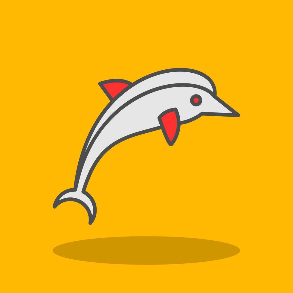 delfin fylld skugga ikon vektor
