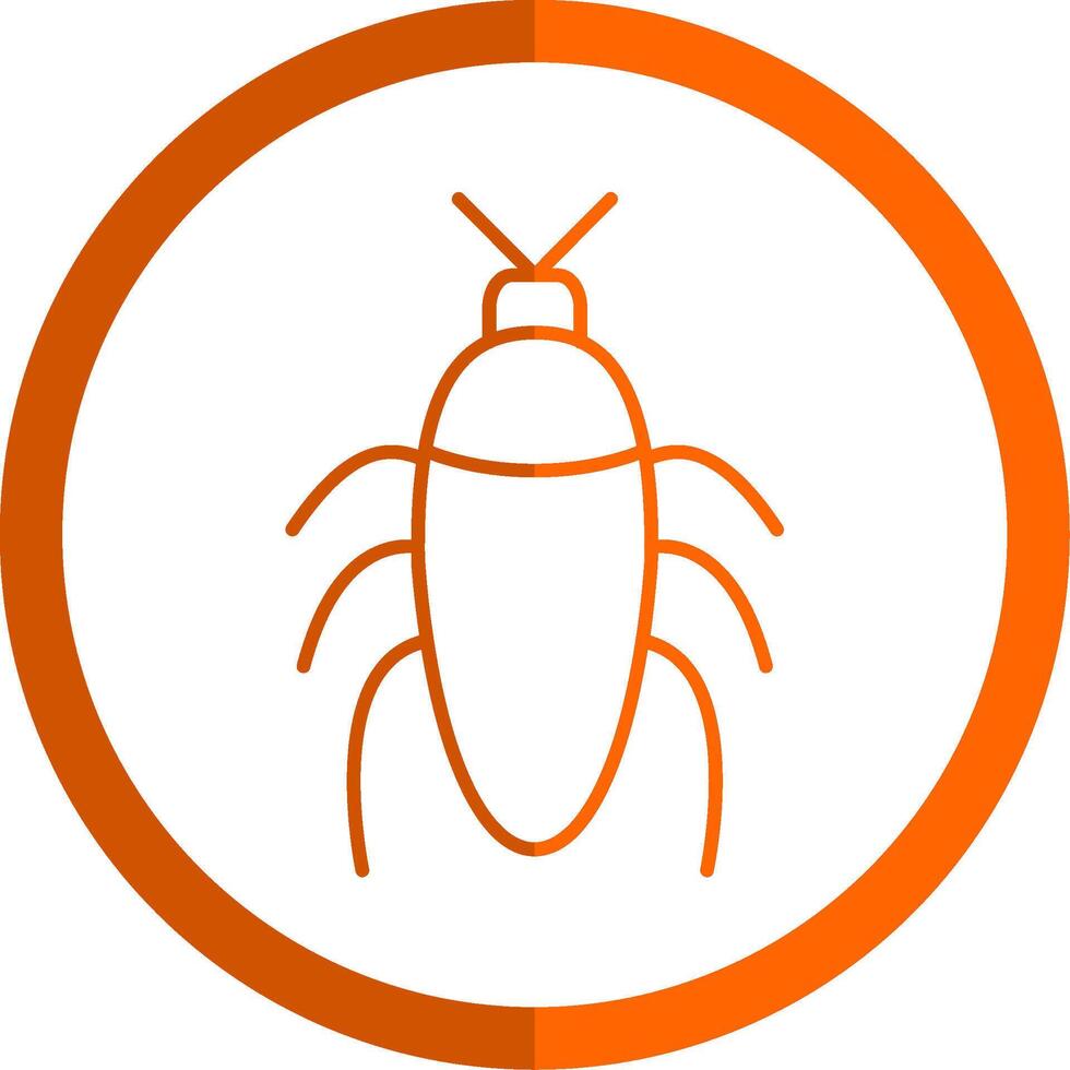 insekt linje orange cirkel ikon vektor