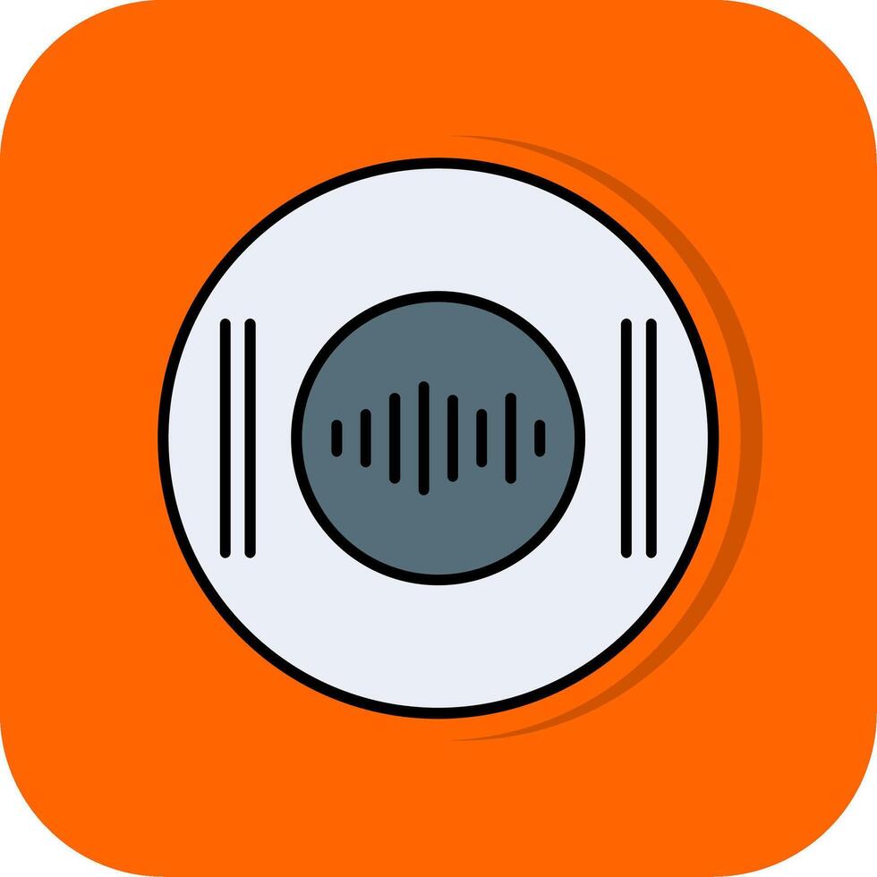 inspelning fylld orange bakgrund ikon vektor