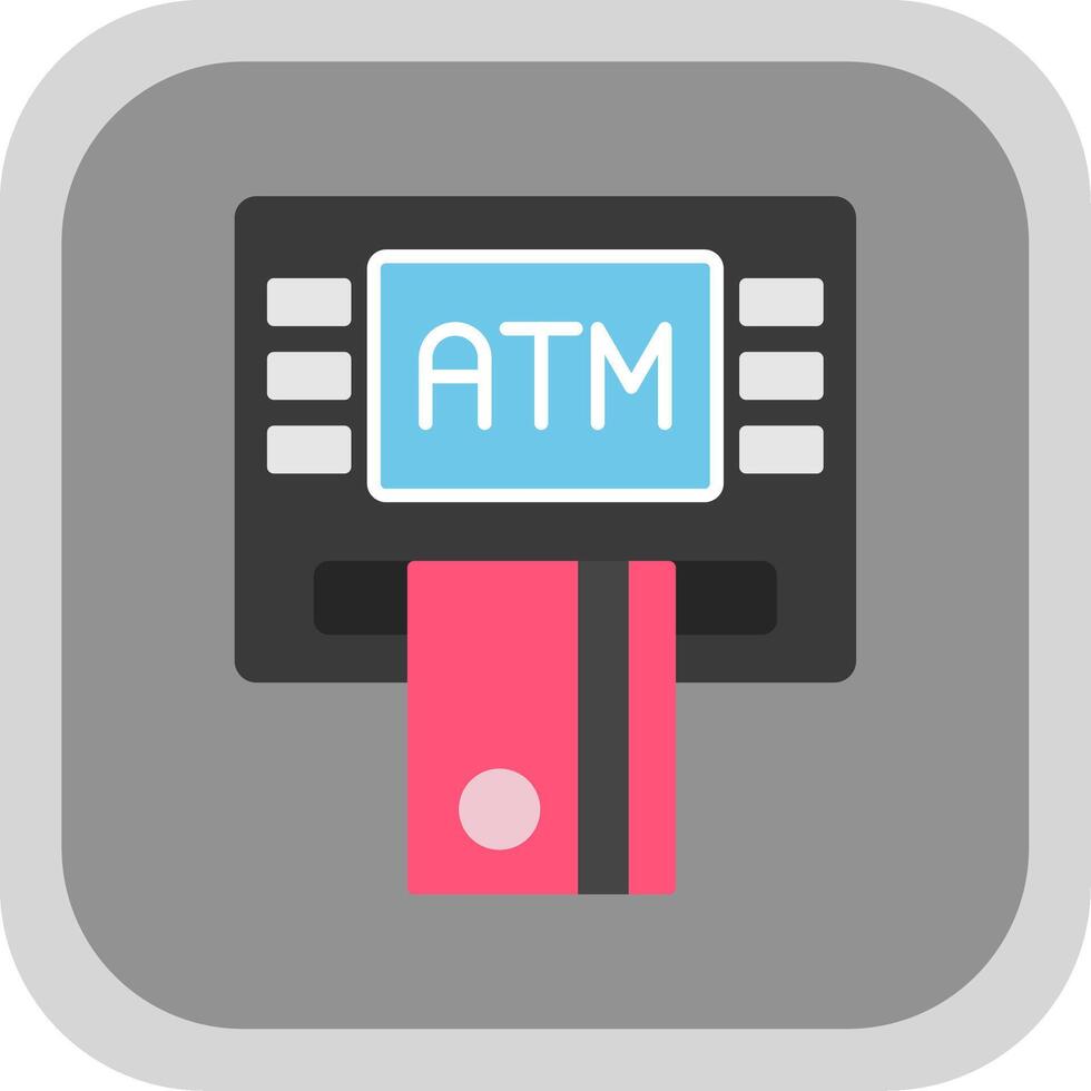 Geldautomat Maschine eben runden Ecke Symbol vektor